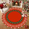 60/80CM Santa Claus Round Christmas Rug Anti-Slip Water-Absorbent Christmas Tree Circular Carpet Washable Thick