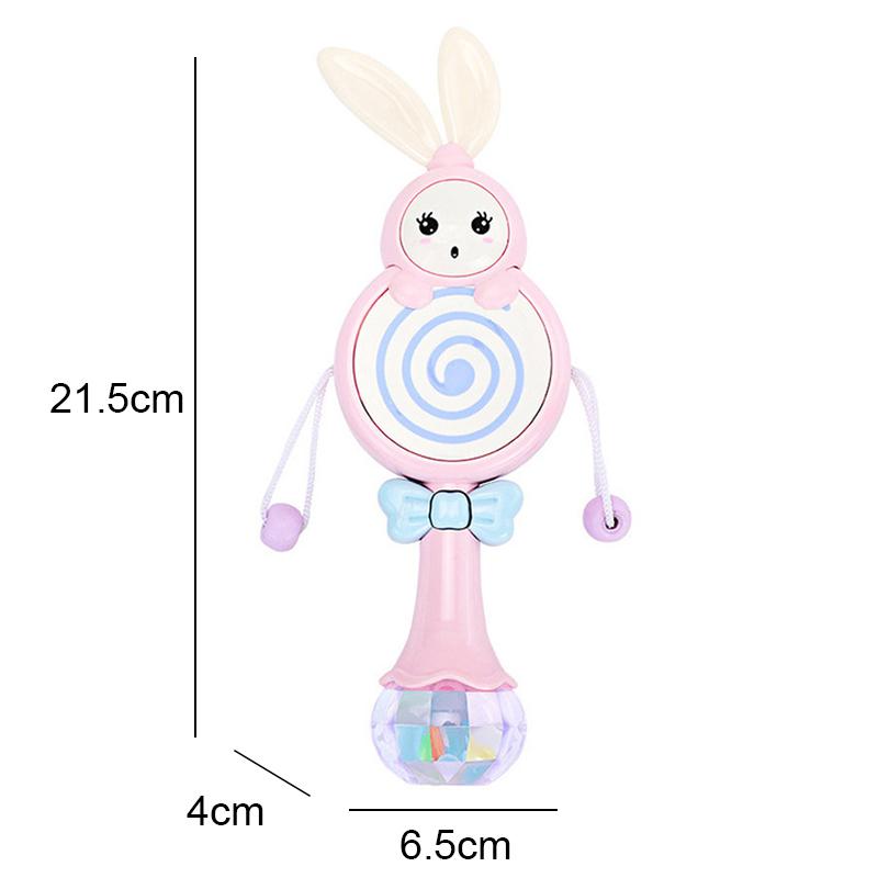Non-Toxic Baby Rattles Teether Rattle Toy Musical Flashing Hand Bells Rabbit Hand Bells Newborn Infant Early Educational Toys Gifts 0-12M