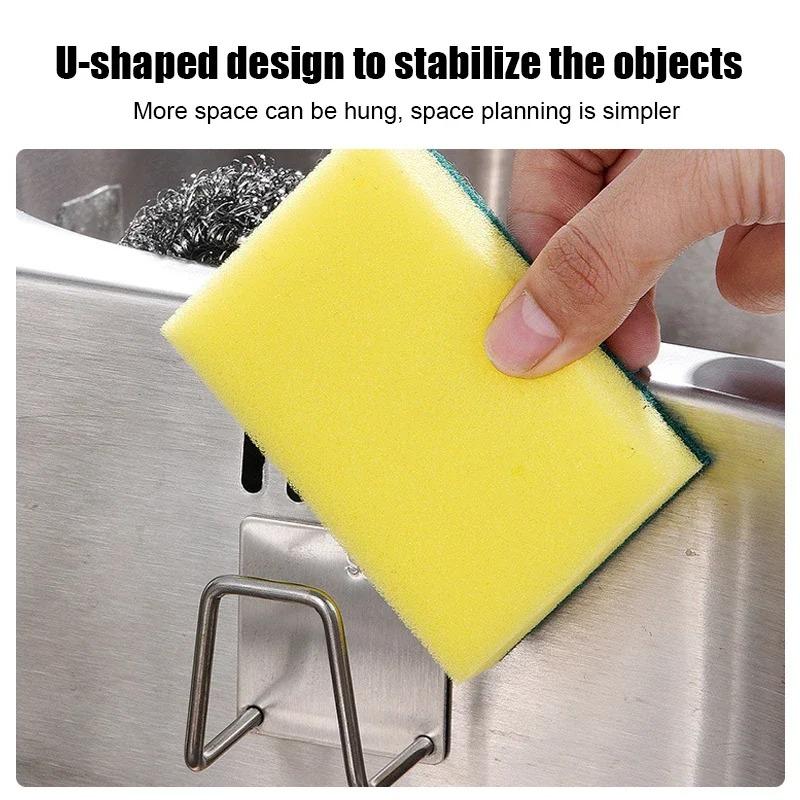 1/2/4 Piezas Armario de Almacenamiento de Esponjas de Cocina Tubería de Drenaje de Fregadero Estante Secador para Esponjas de Baño Estante para Esponjas de Limpieza Accesorios de Gancho Herramientas