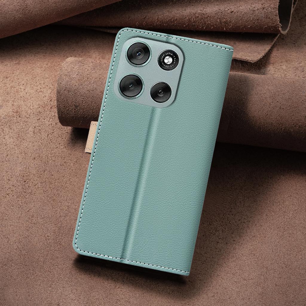 For Motorola Moto G56 5G Leather Case BINFEN COLOR Splicing Color RFID Blocking Wallet Stand Phone Cover