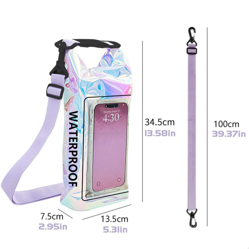 2/5L Schwimmen PVC Pack Dry Bag Touchscreen Outdoor Wasserdicht Schulter Kajak Taschen Trekking Drifting Rafting Surfen Bootfahren Tasche