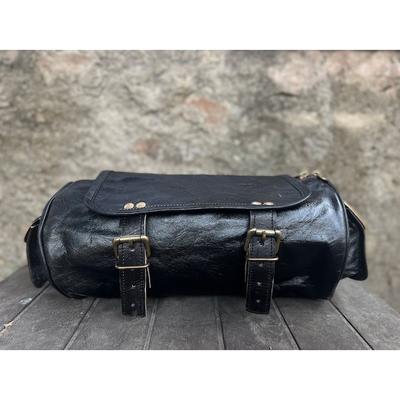 Leather Saddle Bag Motorcycle Bag Black Fork Tool Pouch Bag Cycling Bag Bike Bag New Flap Pouch Best Gift For Him