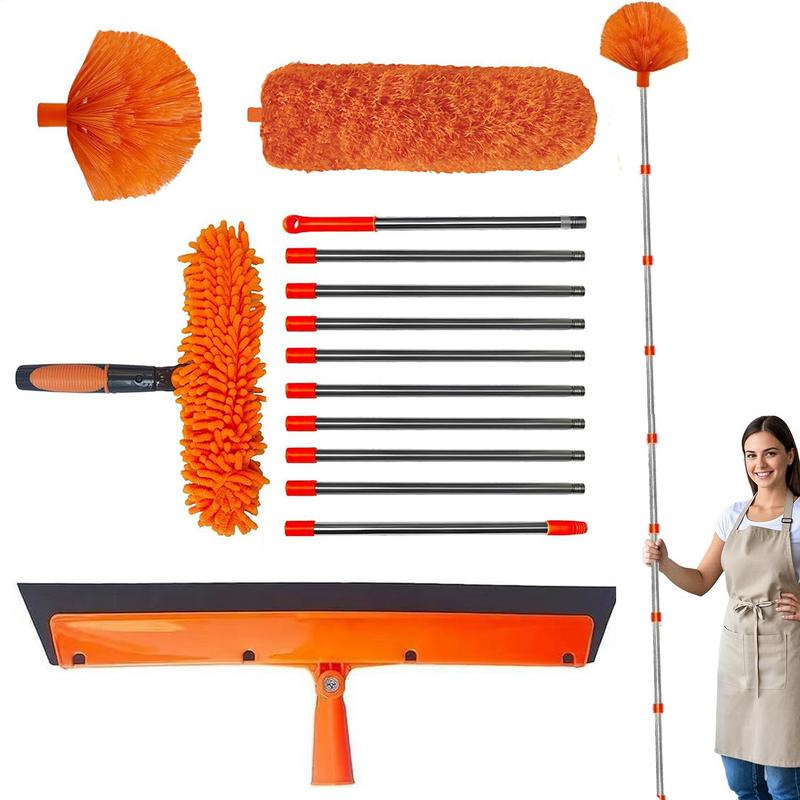 Telescopic Microfiber Long Handle Cobweb High Duster Multi-Function Dusting Cleaning Supplies For Shelf Wall Window Cleaning