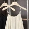 Women Summer Spaghetti Strap Pleated Sleepdress Female Sexy Loose Pajamas Home Clothing Can Be Wear Out