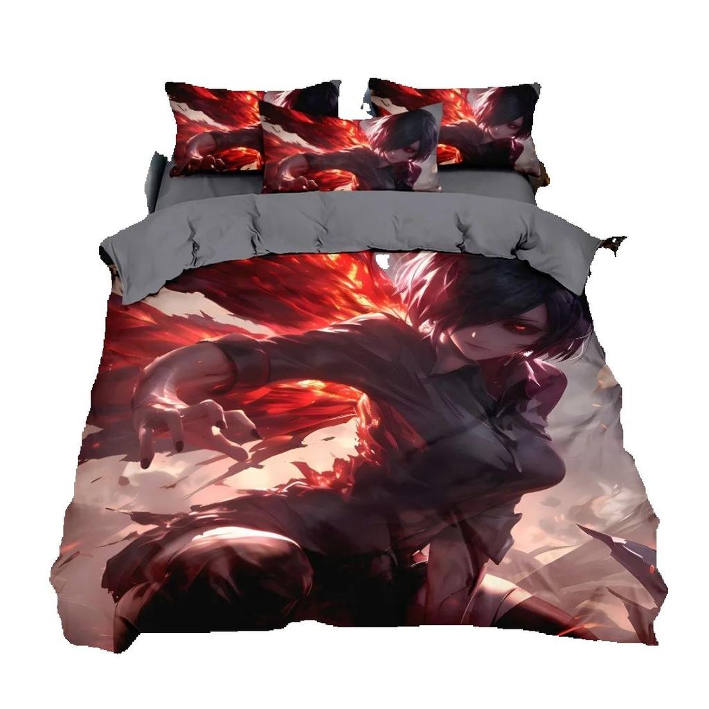 Tokio El Band Printed Bedding CollectionsGhoul Bedding Collection Anime Tokyo Ghoul Duvet Cover Bed Collection Quilt Cover Pillowcase Comforter