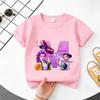 2026 Neues Sommer-Baumwoll-T-Shirt mit Buchstaben A-Z Cartoon-Print. K-Pop Dämonenjäger. Lässiges Kurzarm-Oberteil für Mädchen.