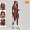 Women's Color Block Stand Collar Jumpsuit - Half Zipper Yoga Fitness Wear for High-Intensity Sports