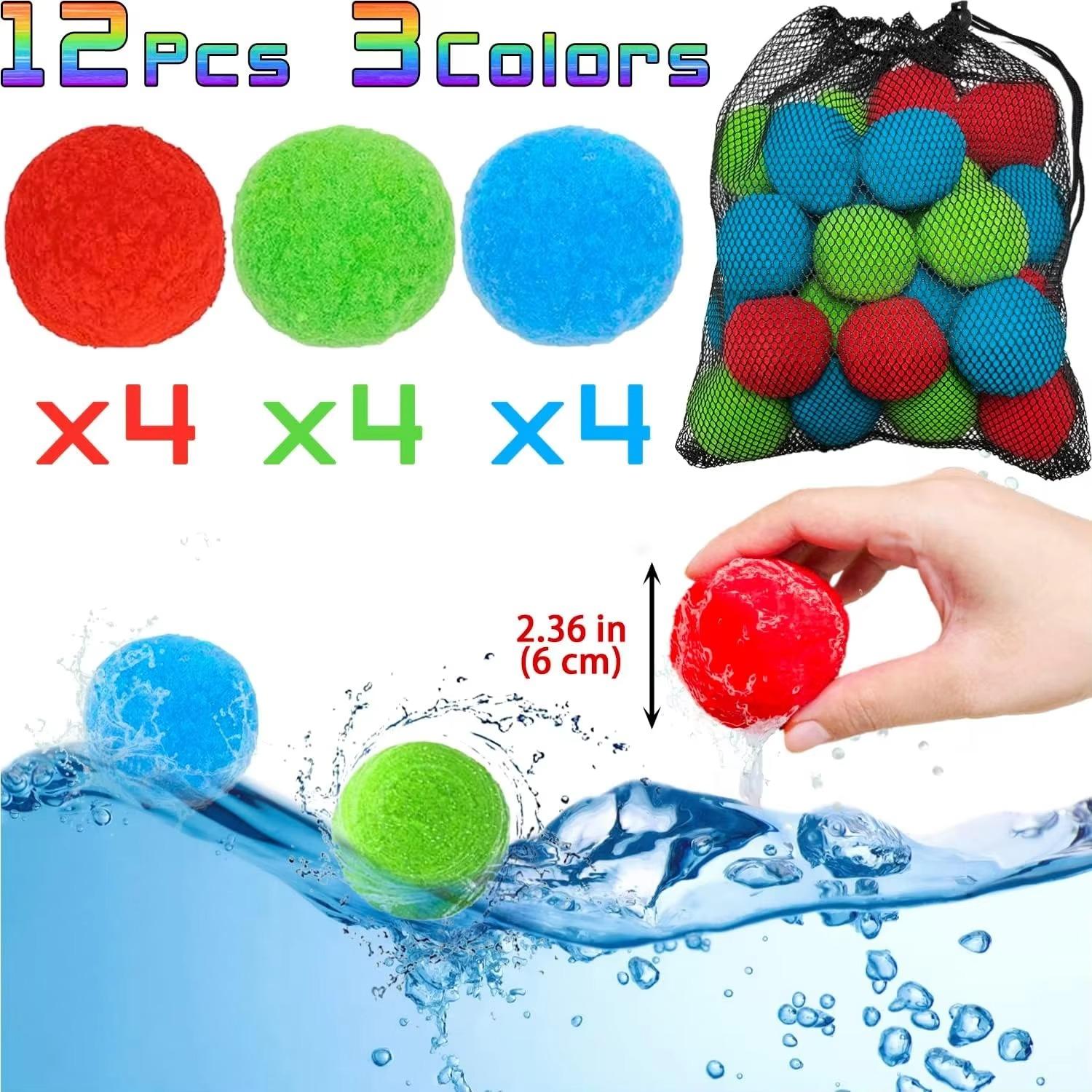 

Water Soaker Balls Reusable Water Balloons Splash Balls Pool Water Toys Kids Outdoor Fun Activities Yard Games Summer Gifts