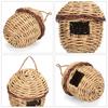 Small Hanging Bird House for Outdoor Handwoven Grass Hummingbirds Nest for Garden Shelter Place for Finches Bird Supply