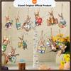12/24/36PCS Wooden Rabbit Pendant Easter Home Decoration Easter Egg Bunny Ornament for Courtyard Garden Store Easter Supplies450000