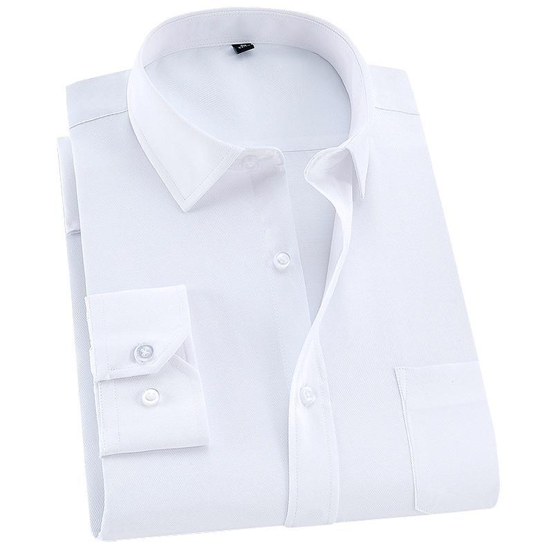 Erkek Klasik Standart Kesim Uzun Kollu Resmi İş Twill Gömlek