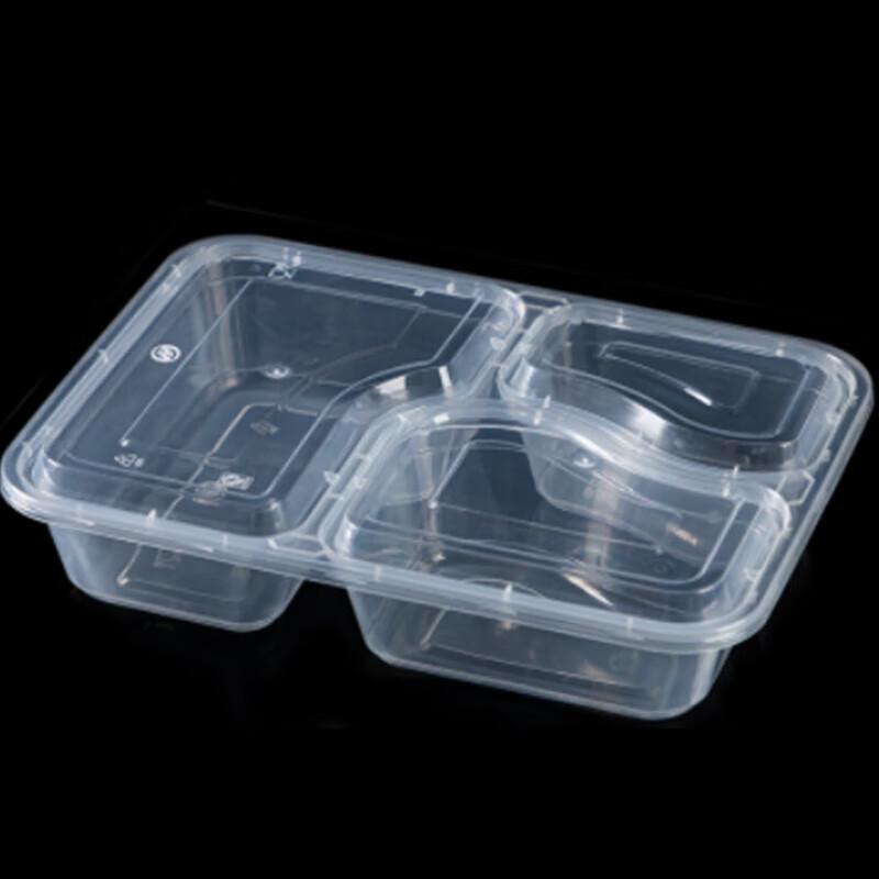 Ronghe Disposable 3-Compartment Transparent PP Lunch Box