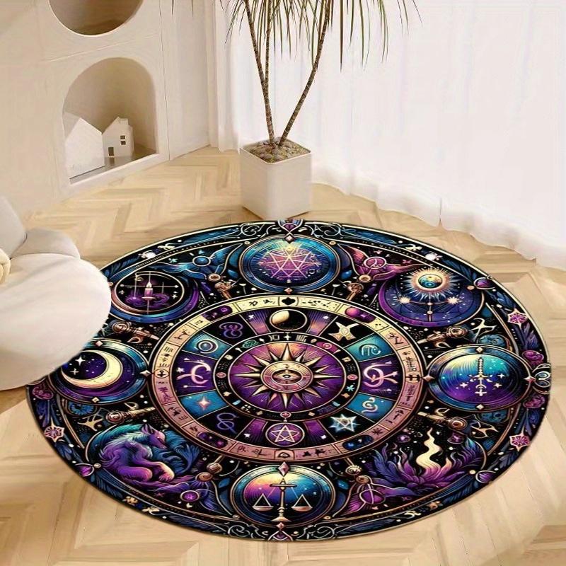 S Occultism Sun Catchers Round Rug Nonslip Area Rug Office Chair Mat Carpet For Living Room Bedroom Home Decor