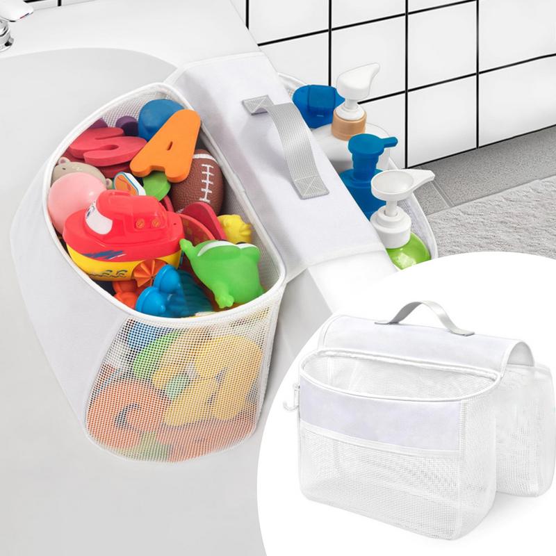 Bathtub Toy Organizer Toddler Bath Toys Storage Tub Holder Saddle Shape High Weight Capacity Toys Easy Access Organizer For