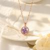 Korean Titanium Steel Necklace with Rotatable Windmill Pendant & Zirconia Pearl Clavicle Chain for Women