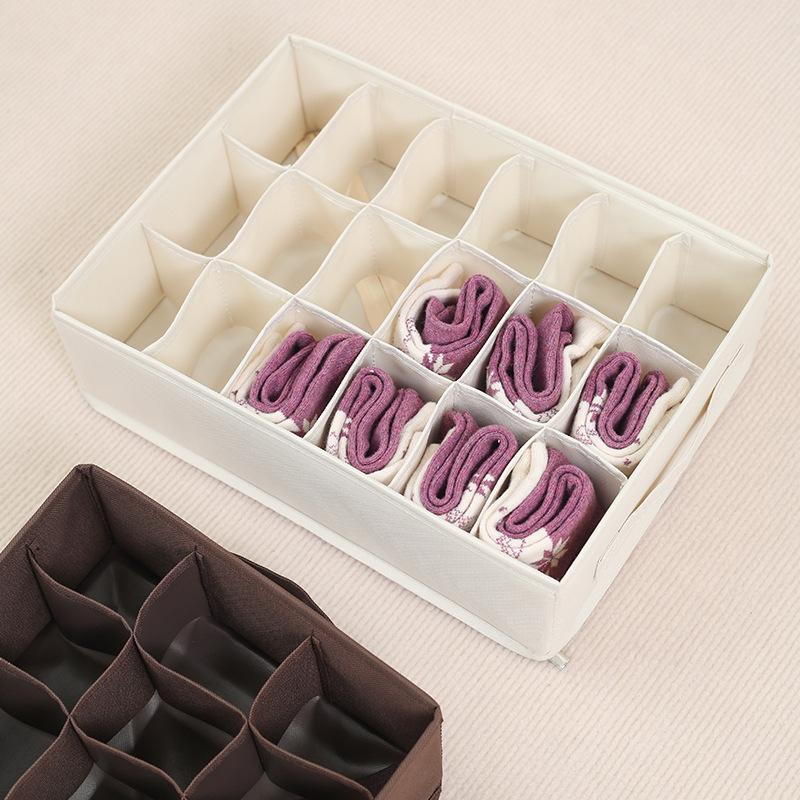[Recommended] 18-Grid Waterproof Oxford Cloth Underwear Storage Box Drawer Divider