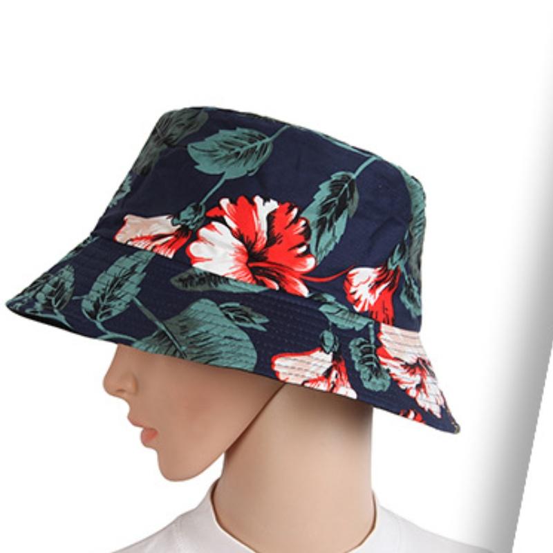 Versatile Style Hat Flower Print Womens Sunshade Hatscaps Fishermans