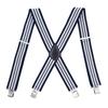Men's 5CM Wide X-Back Suspenders Elastic 4 Clips Heavy Duty Adjustable Braces