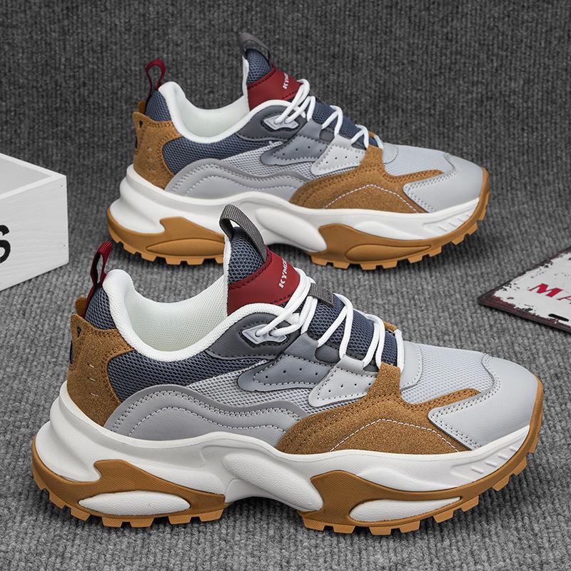 

New men s shoes sports shoes spring and summer low-top mesh platform shoes running shoes casual shoes travel shoes 36 хакі