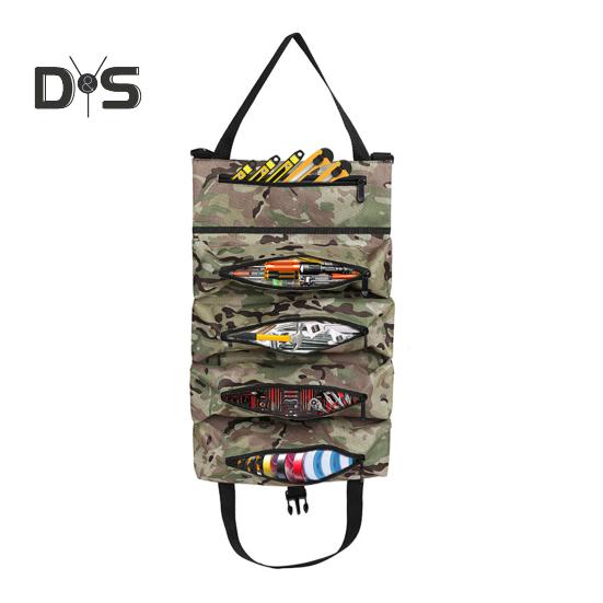 Bolsa de armazenamento de ferramentas portátil grande com 5 compartimentos, fecho de zíper, kit de ferramentas de hardware resistente à prova d'água, bolsa de rolo, bolsa com zíper