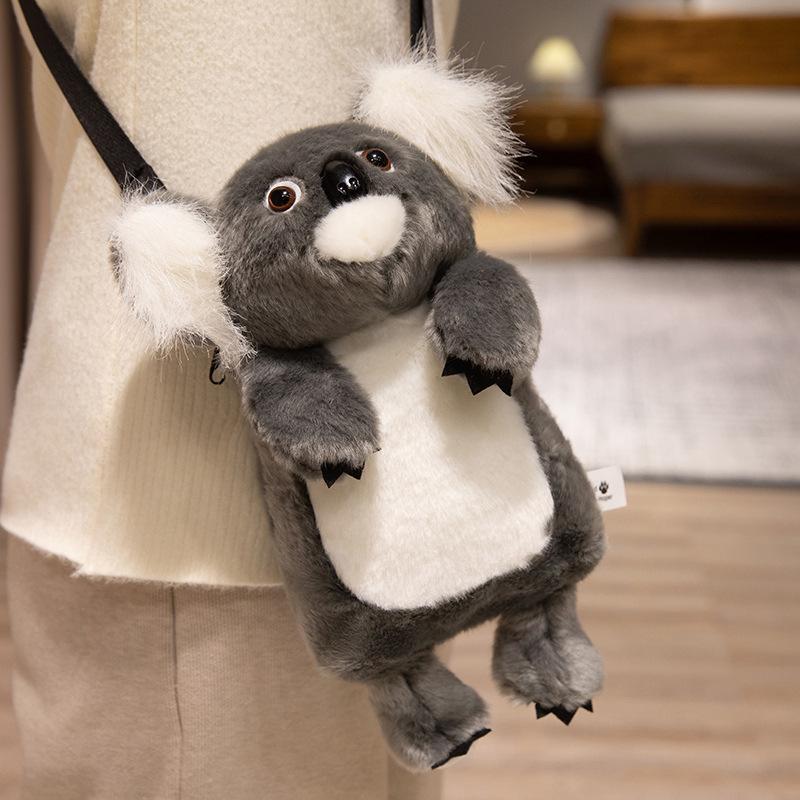 Cartoon Tiger Raccoon Bag Plush Toy Doll Snow Leopard Koala Doll Children Messenger Bag Soothing Doll