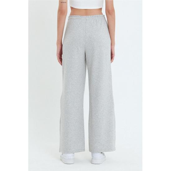 Women's Pocketed Slit Sweatpants Trousers