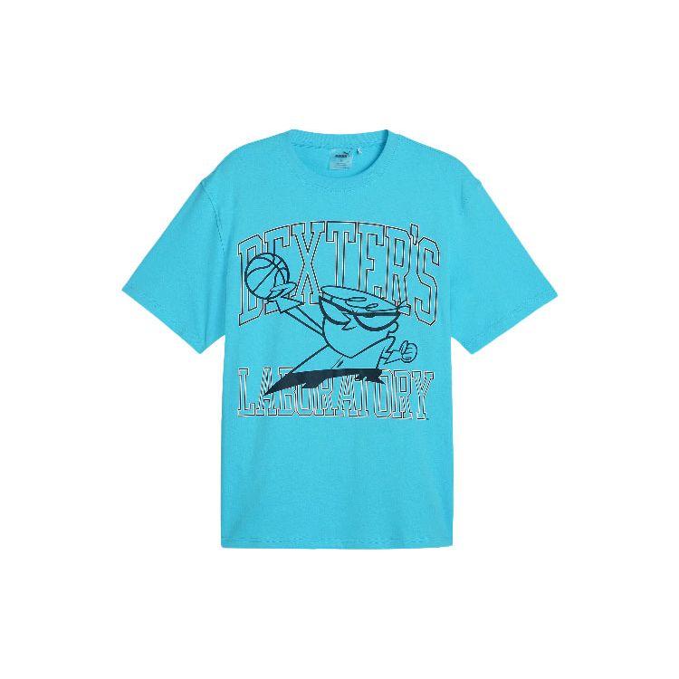 

Puma X Dexters Laboratory Cartoon Print Casual Crew Neck Short Sleeve T-Shirt Men Tops Bright-Lake-Blue 625338-01 L