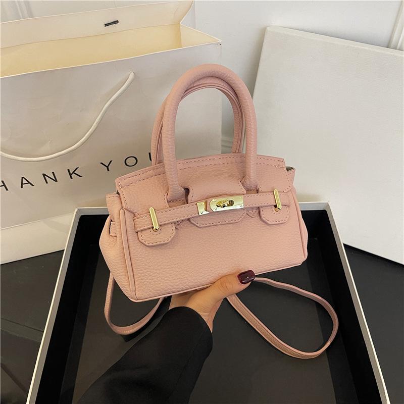 Ny high-end litchimønster klassisk platinaveske bærbar skulder skrå crossbody dameveske
