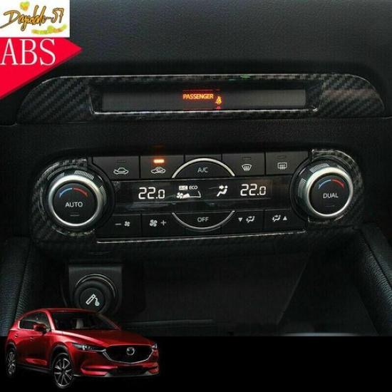 Carbon Fiber Air Conditioner Switch On-Off Cover Trim For Mazda CX-5 2017-