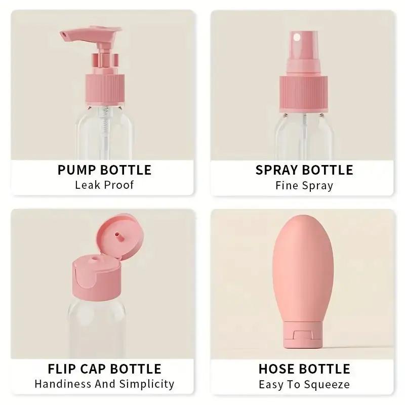 11 st Reseåterfyllningsbar Flaska Set Återfyllningsbar Spray Lotion Schampo Dusch Rör Tappning Påfyllning Kosmetisk