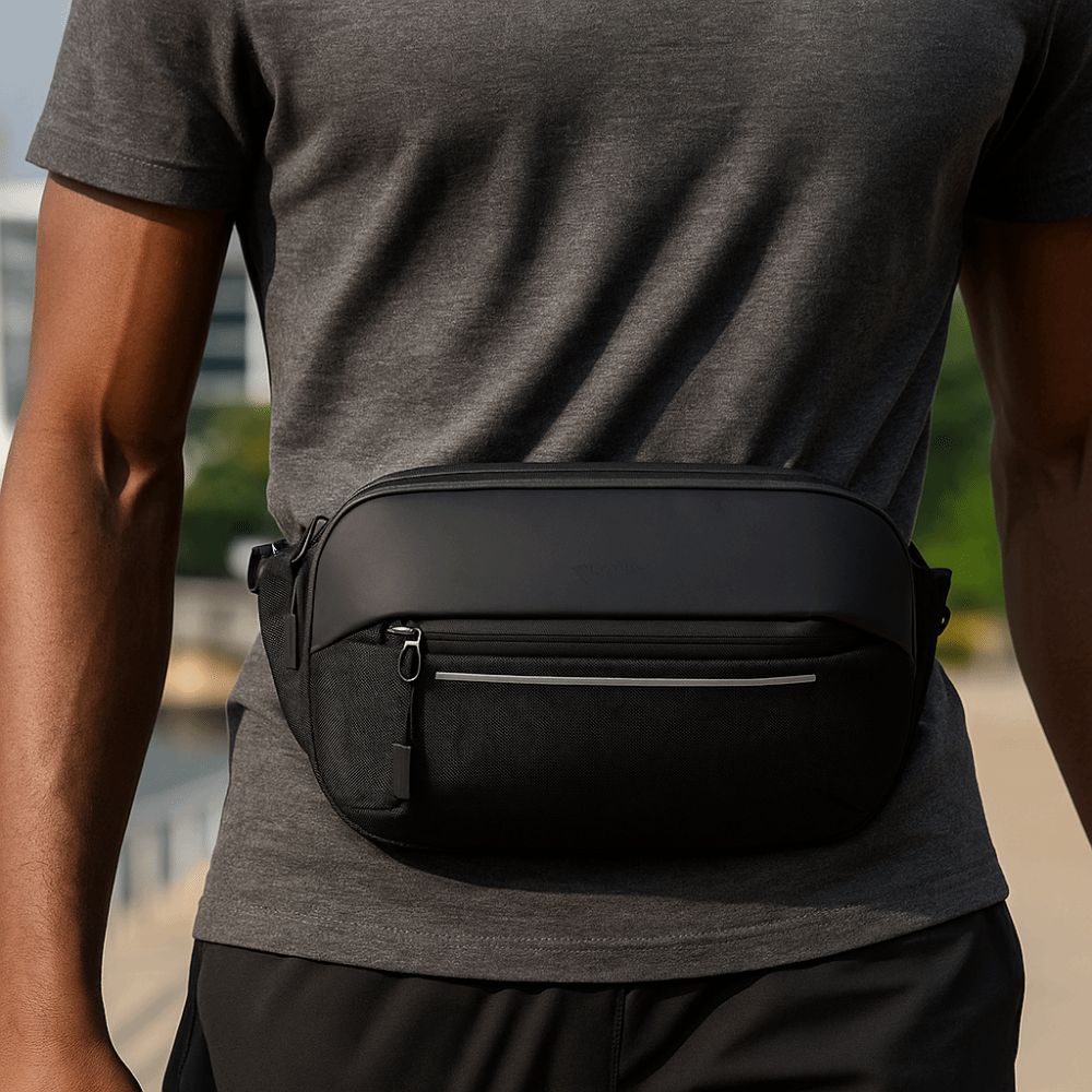 Men's Bag Waterproof Shoulder Bag Multifunction Expandable Messenger Bag Simple Design Fashionable Fanny Pack Sports