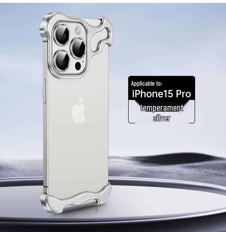 Apple 17Pro & 16Promax Anti-Vingerafdruk Valbestendige Telefoonhoes met Metalen Hoeken en Unieke Vorm.