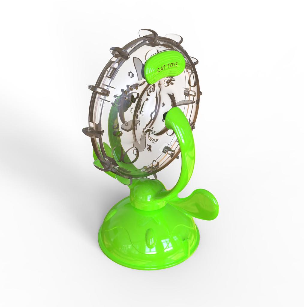 Cat Toy Boredom Buster: Rotating Windmill & Food-Leaking Ferris Wheel