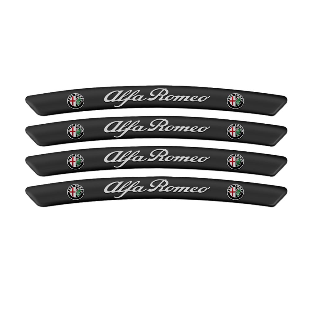 

4pcs 3D Aluminum Car Wheel Rim Stickers Emblem Decoration Decal For Alfa Romeo Giulia 159 Giulietta Mito 147 Stelvio Accessories For Alfa Romeo