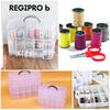 RegiProb Clear Storage Case, 3 Tiers, Toys, Small Items, Parts, Grid, 32cm x 18cm x 24.5cm (Large)