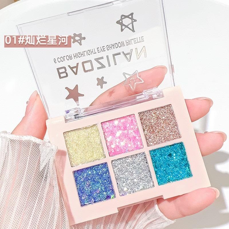 Color Glitter Eyeshadow Palette Glue Free For Stage Festival Makeup