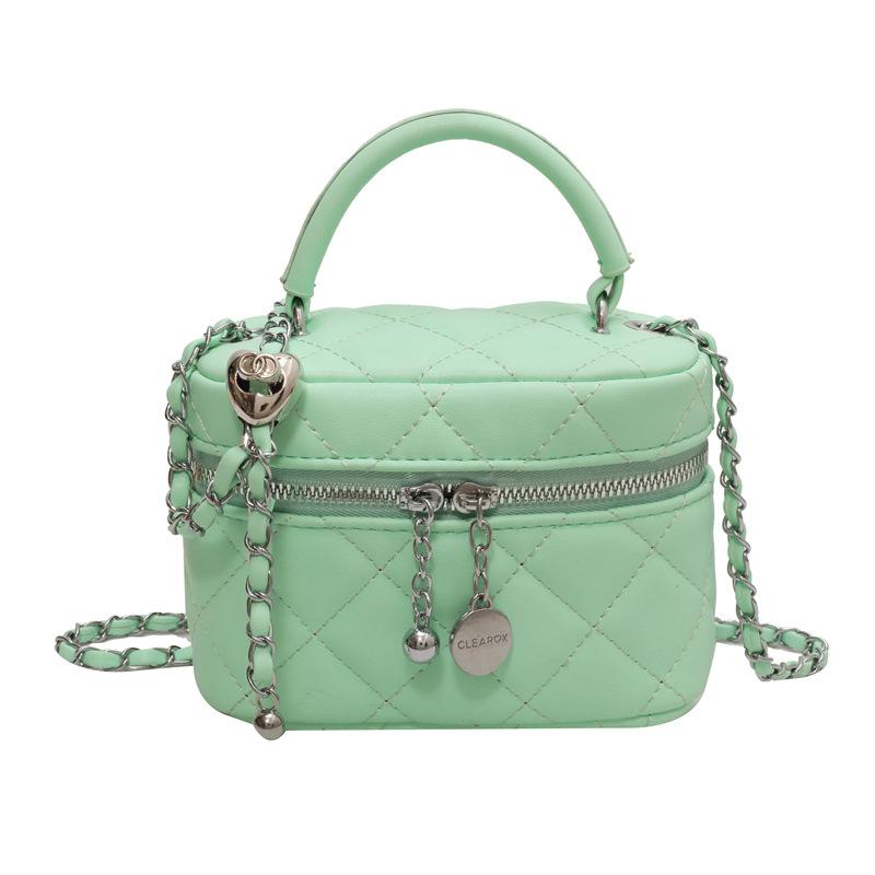 

Модная маленькая квадратная сумка женская новая летняя цепочка женская сумка универсальный тренд мессенджер портативная сумка-коробка зелёный