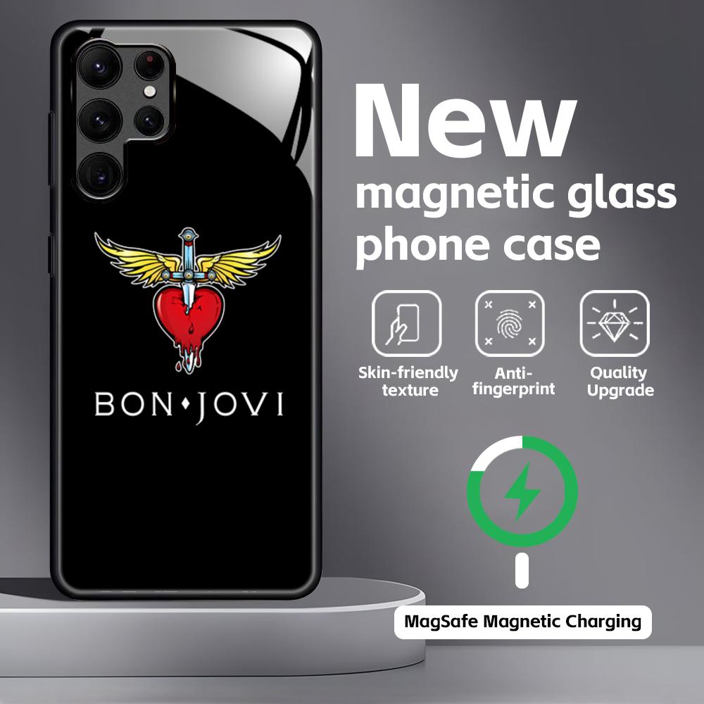 Funda para teléfono B-BonS Fashion J-JoviS para Samsung S25 S24 S23 S22 S21 S20 Plus Ultra Note20 Funda Magnética de Vidrio