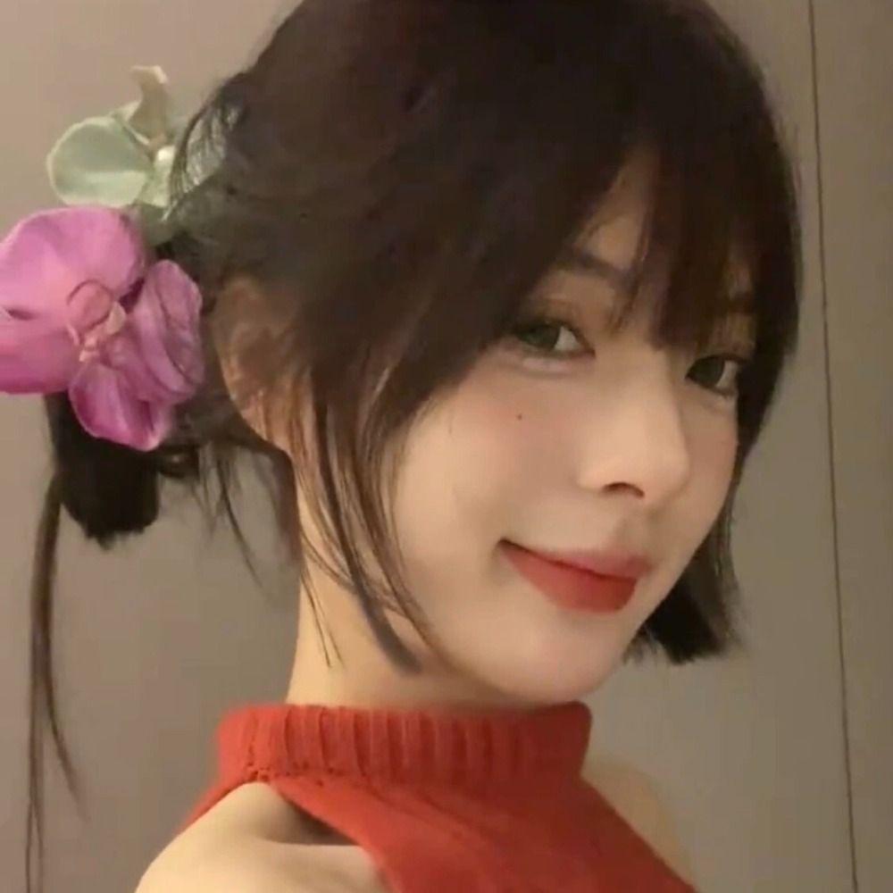 Pearl Butterfly Flower Hair Clip Cloth Girl Hair Clip Creative Orchid Flower Hairpin Party