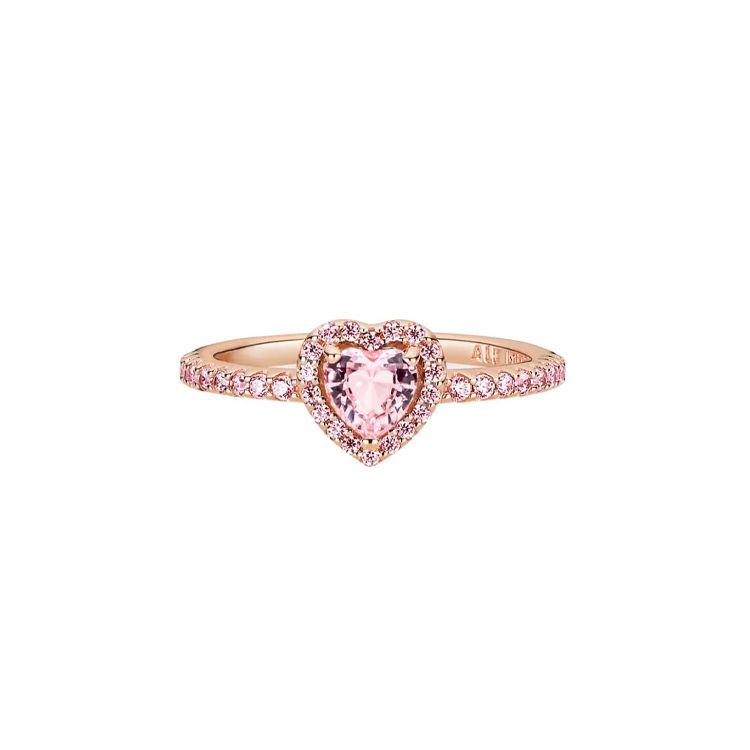 Pandora Shining Heart Of Joy 14K Rose Gold Ring Women ring Pink 188421C04 Shopping Bag,58
