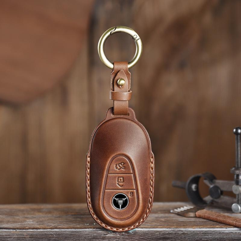 Retro and Old Style Handmade Real Cowhide Car Key Cover Is Suitable for Mercedes-Benz Bag Case.