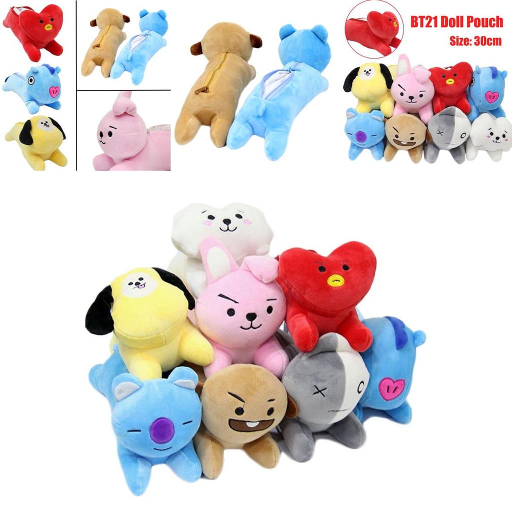 Bt21 Bag Stuffed Doll Pouch Toy Featuring Popular Bangtan Boys Bts Plush Pencil Case For Kpop Fans
