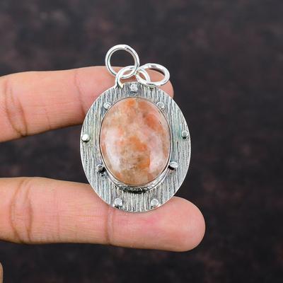 Sunstone Pendant 925 Sterling Silver Pendant Top Quality Gemstone Pendant Wonderful Handmade Jewelry Birthstone Pendant Women's Special Gift