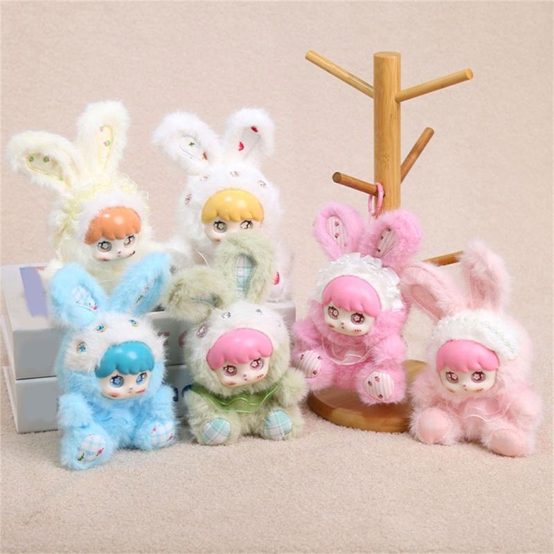 Cute Rabbit Plush Keychain Soft Vinyls Toy With PP Cotton Filling Key Chain For Bags And Car Decors 20cm Height