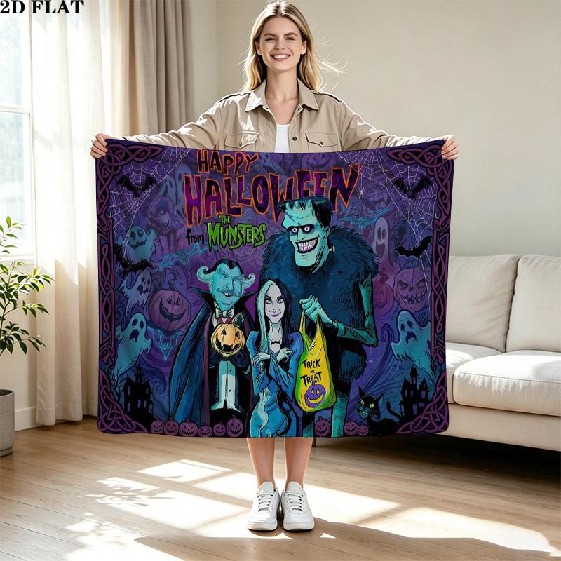 The Munsters Print Flannel Blanket High Quality Warm Comfortable Cover for All Seasons Perfect for Gifts Home Decor