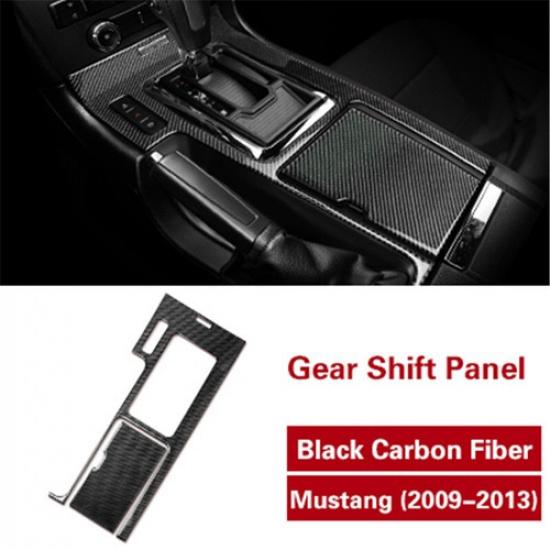 3Pcs For Ford Mustang 2009-13 Carbon Fiber Interior Gear Shift Box Panel Cover