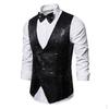 Men' Fit Shiny Sequins Paillette Waistcoat For Fancy Party, Stage Performance, Nightclub -