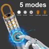 9 Modes LED Flashlight Powerful Zoom Camping Lantren Aluminum Alloy Torch Tactical Outdoor Light with Hooks USB Rechargeable