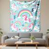 Cute Unicorns and Rainbows Patterned Tapestry for Bedroom and Living Room Home Decor