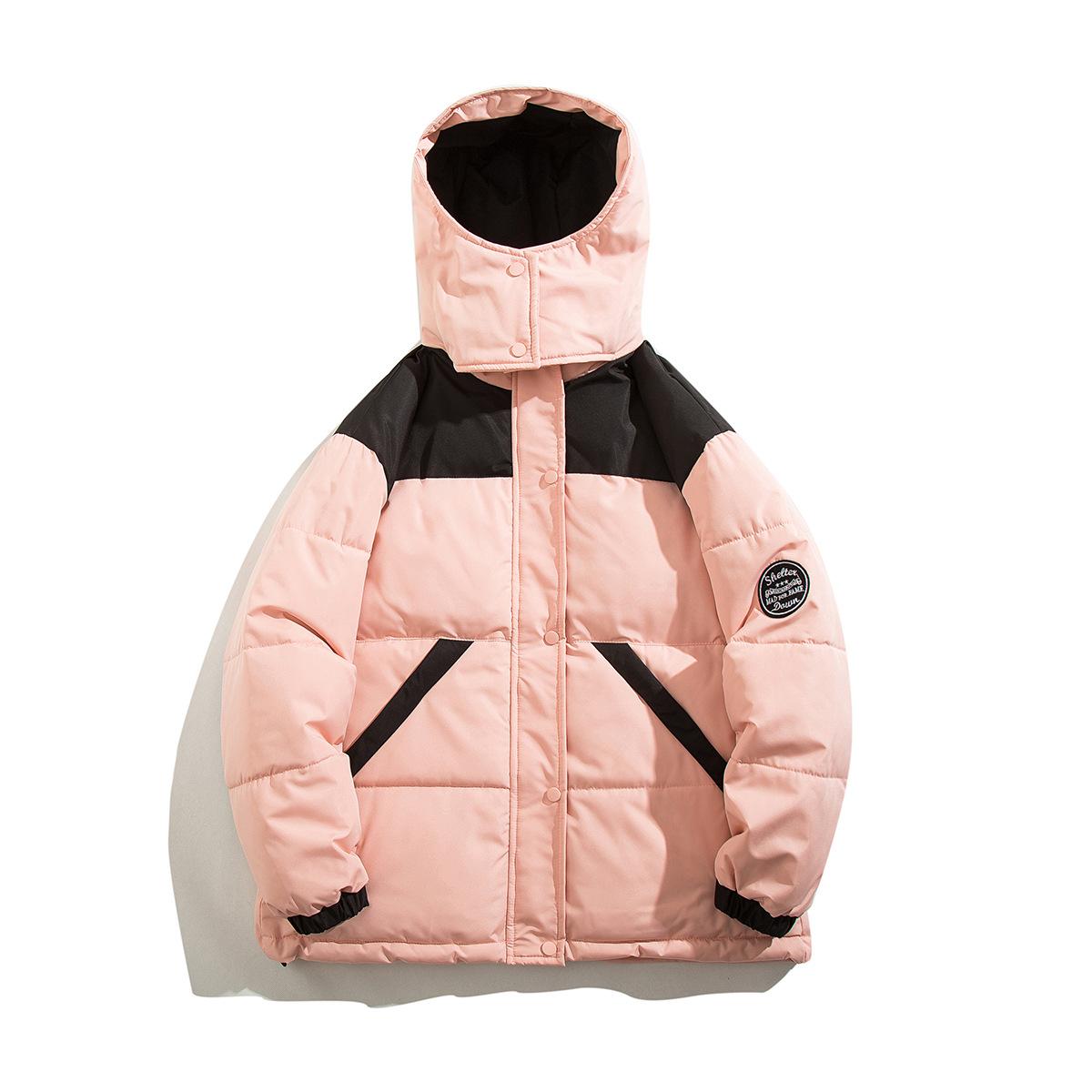 

Новая женская зимняя куртка с капюшоном, короткая, свободная, утепленная хлопком, большого размера, утолщенная, контрастного цвета, в стиле милитари S розовый